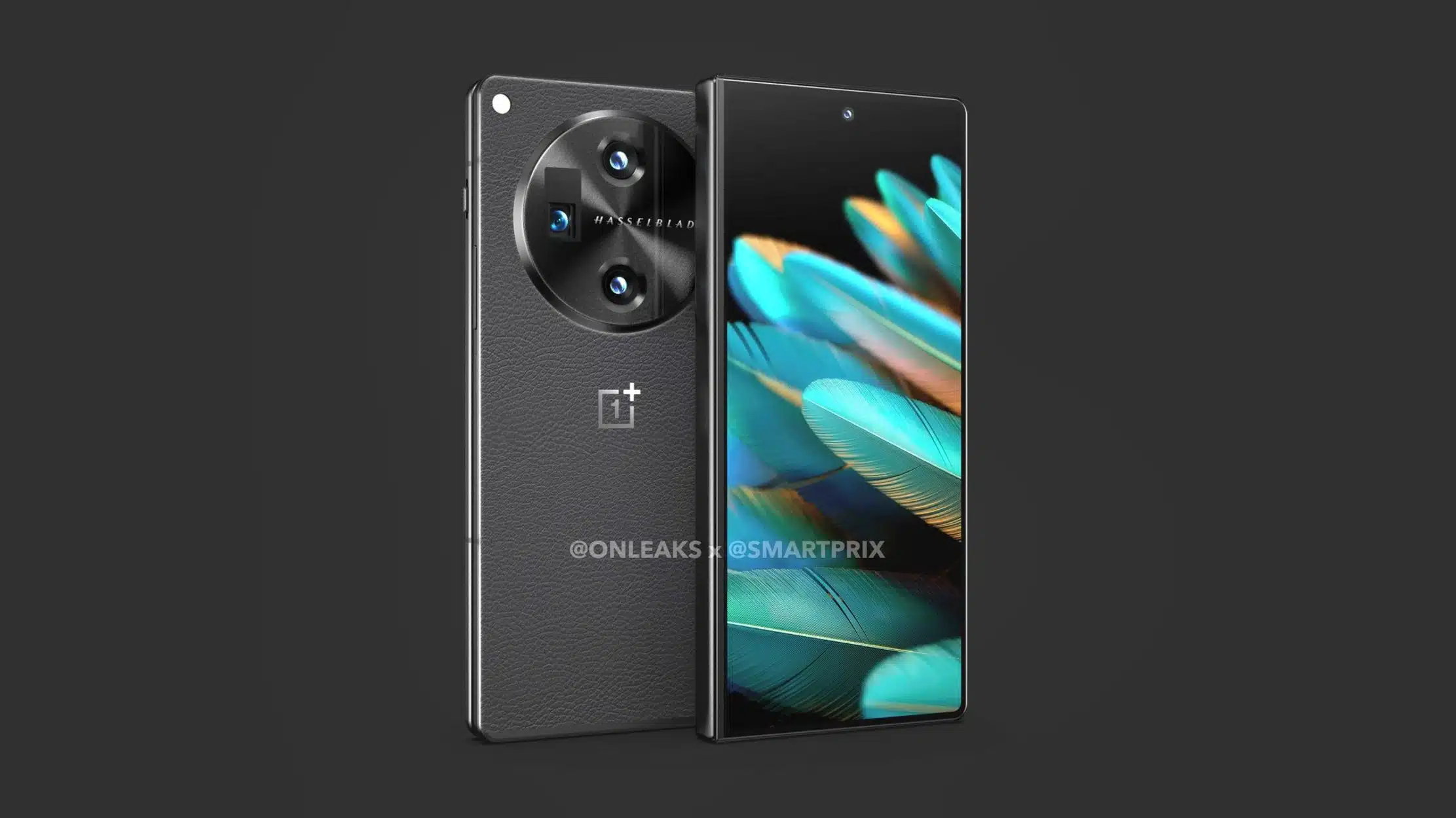 OnePlus V Fold render on a black background